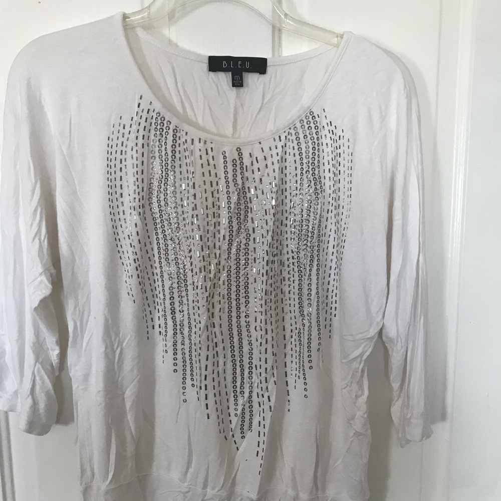 White sequin top